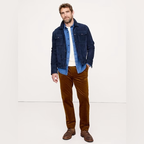 NWT! Banana Republic Rust Brown Straight Stretch-Corduroy Pull-On Pant - Medium🩷